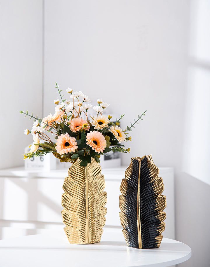 Feathered Tranquility Ceramic Vases