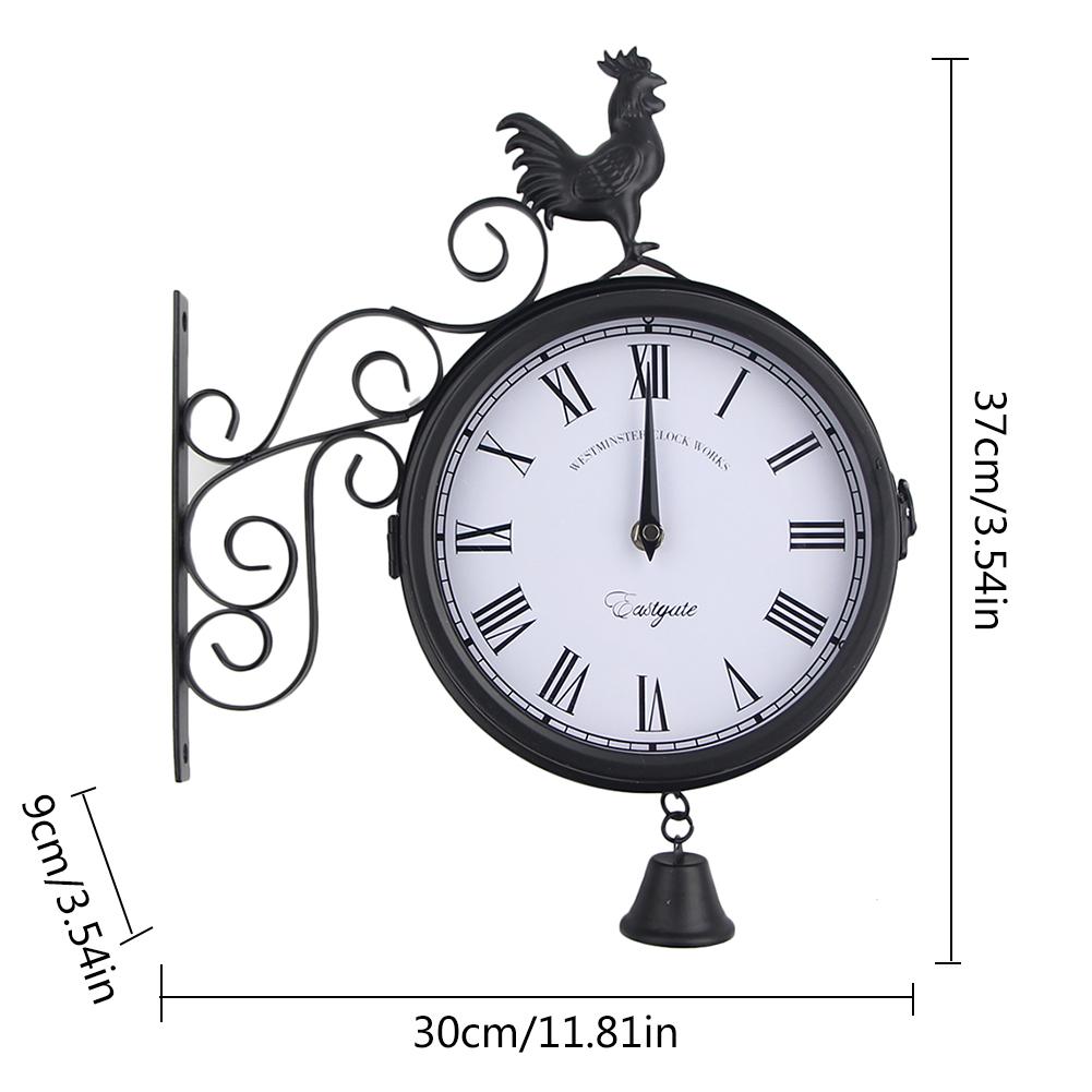 Rustic Rooster Doublesided Clock
